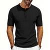 Men’s Short Sleeve Henley Shirt Casual Button Down Linen T Shirt Lightweight Breathable Summer Top for Everyday Wear