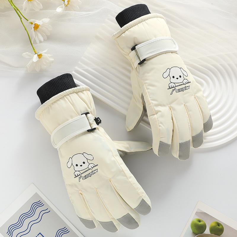 Women's Thick Fleece-Lined Touchscreen Ski Gloves - Non-Slip, Waterproof, Warm for Winter & Outdoor Use