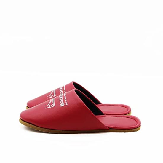 Okamura Antibacterial that can be worn over shoes Women's Slippers, Red,
