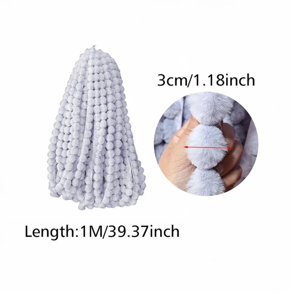 1M Faux Rabbit Fur Hairball Ribbon Cuff Plush Strip Handmade Wool Tops Artificial Fur Stripe Decoration Stage Costume Breathable