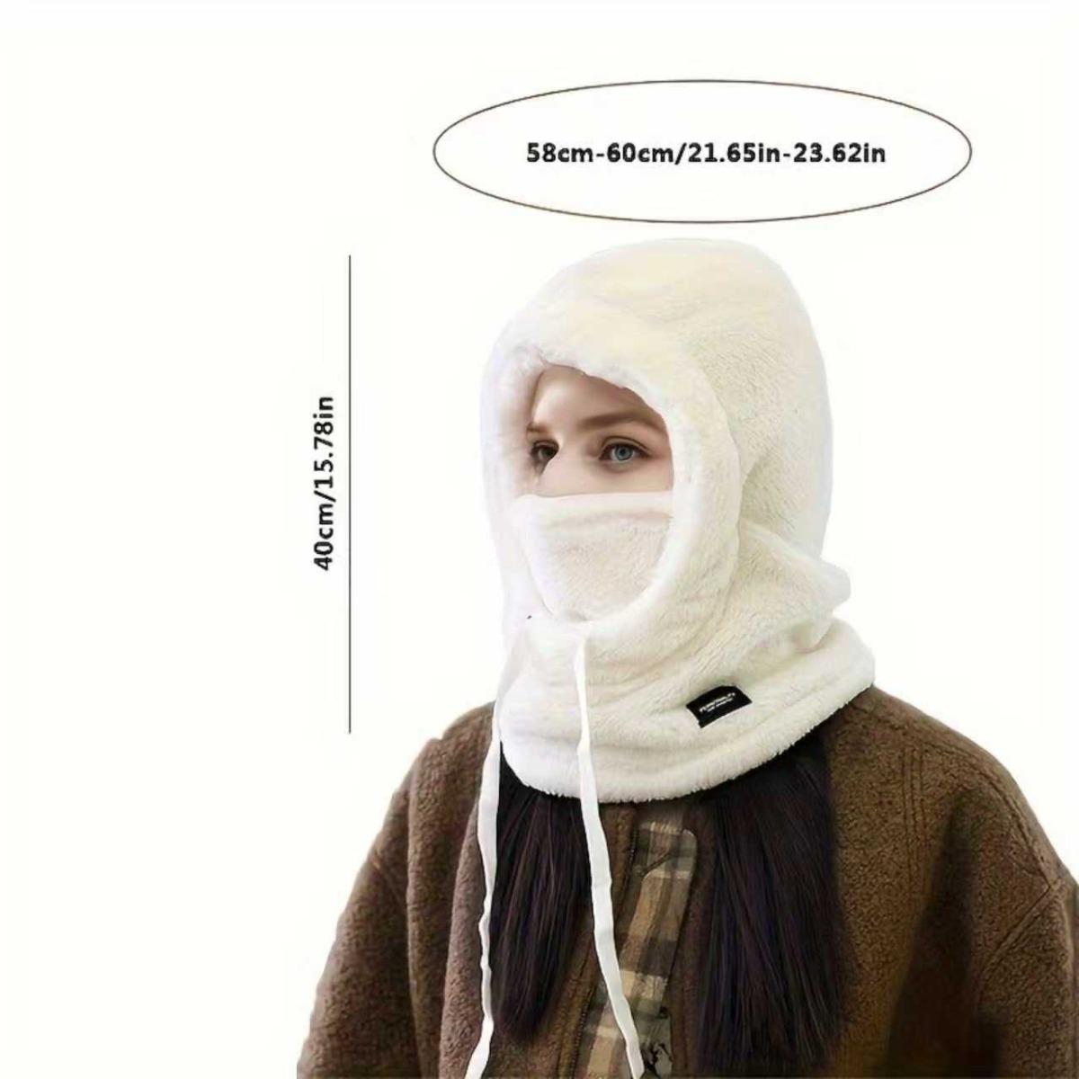 

Шапка, Жіночий шарф, Маска для обличчя, Інтегрована зимова антихолодна велосипедна вітрозахисна шапка, Плюшевий захист вух, Головний убір, Теплий капюшон average size