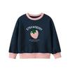 Brand Children's Clothing Korean Style Strawberry Print Kidsren's Sports Sweatshirt Fleece-Lined Autumn and Winter New Style Baby Girl Clothes