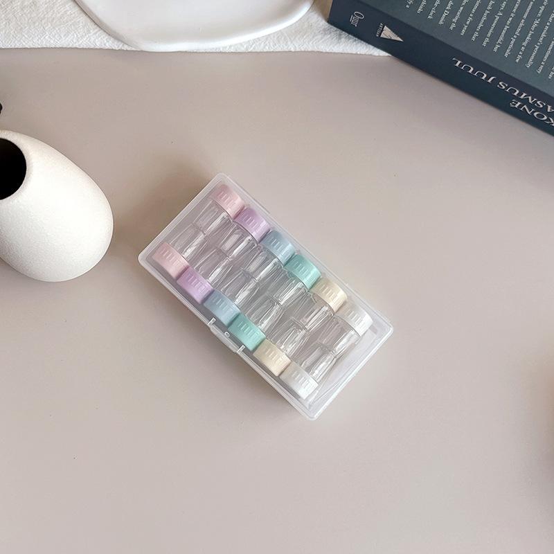 Transparenter Kontaktlinsenbehälter Zylindrischer Hartfarbiger Kontaktlinsenbehälter Begleitbehälter 6er-Set