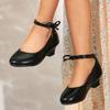 Nuove Scarpe Mary Jane con Tacco per Bambina Scarpe in Pelle per Bambini con Fiocco alla Caviglia Eleganti Scarpe da Principessa per Festa Matrimonio Bambini