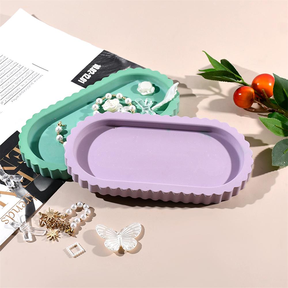 Cement Mold Heat-Resistant Resin Mold Jewelry Tray Silicone Mold Oval For Home Decor Table Centerpiece Room Decor