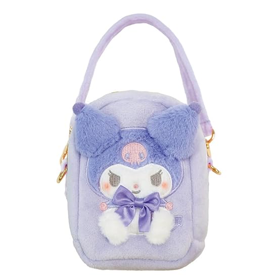 Sanrio Kuromi Plush Boa Mini Pouch H13×W9×D7.5cm Character Pouch Accessory Case Cosmetic Pouch Oshi-