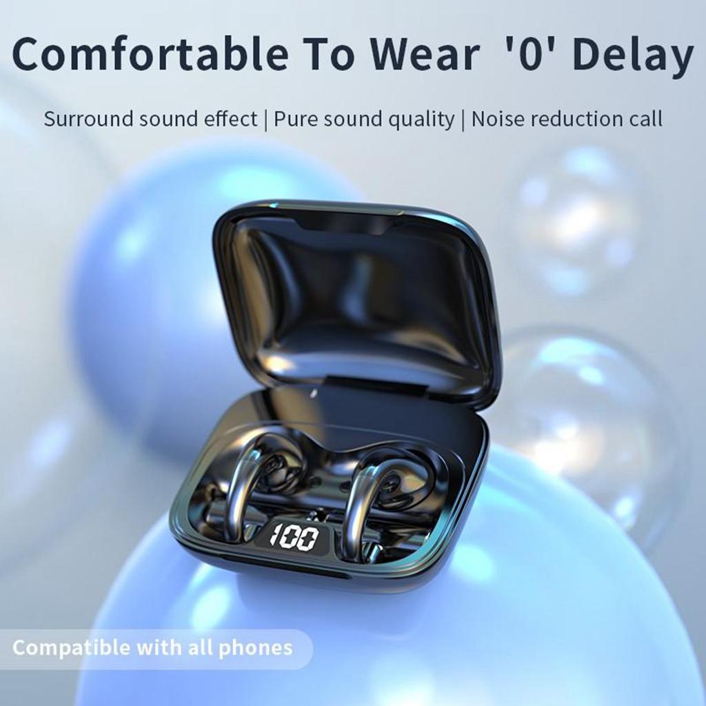 Wireless Bluetooth Headset Painless Wear Earphones Heavy Bass HiFi Surround Sound Earpieces Super Long Batter Life