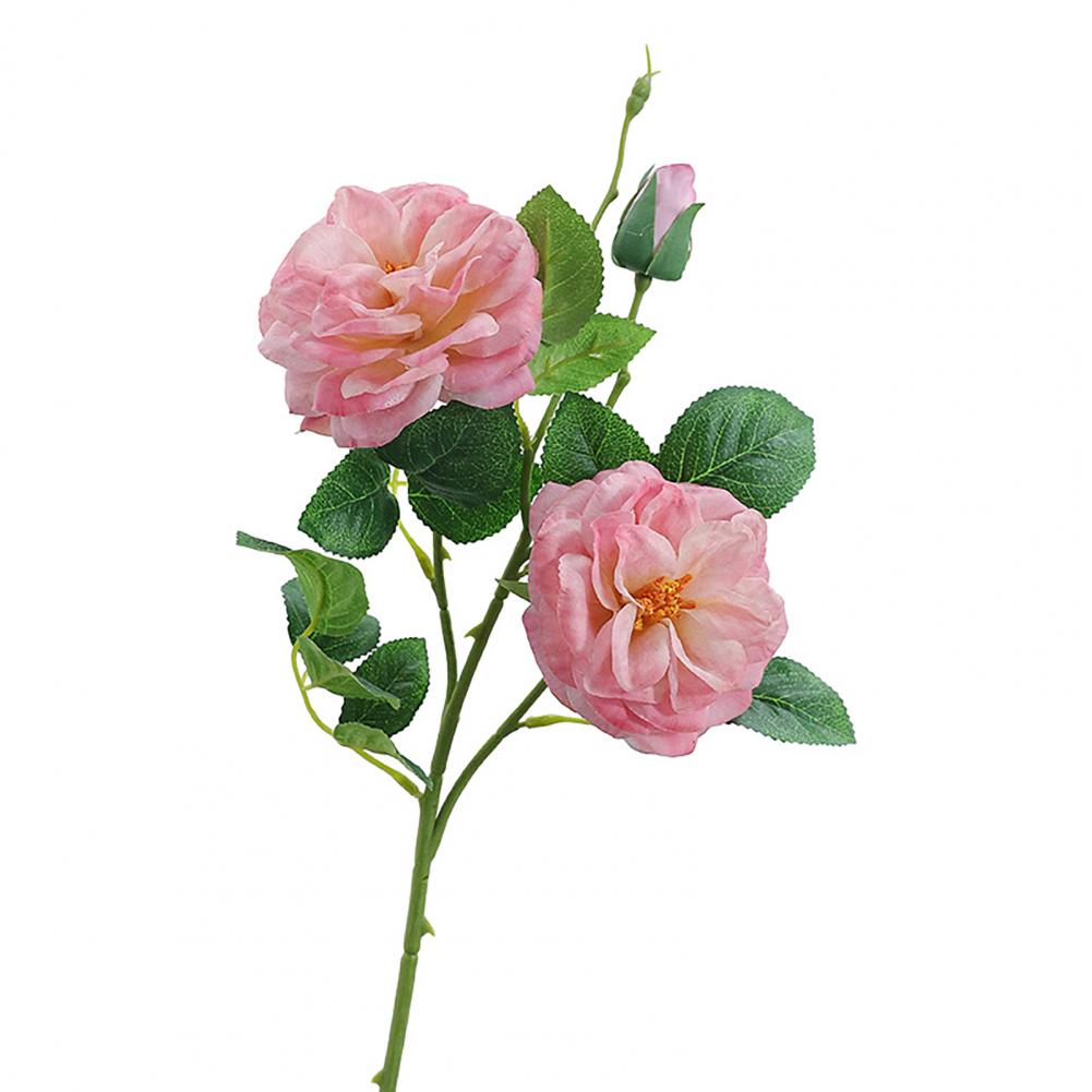 Artificial Rose Flower Fake Rose Flower Artificial Rose Bouquet with Green Leaves Realistic Long Stem Faux Flowers Wedding Party