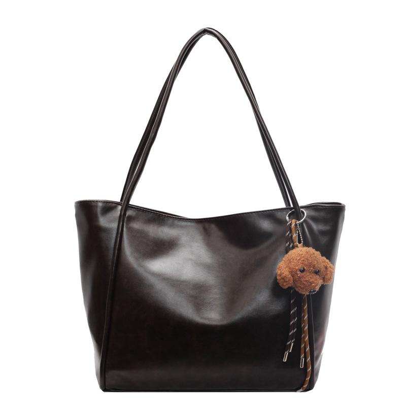 

Premium Maillard bag women s 2025 new trendy fashion retro shoulder bag large capacity tote bag темный кофе