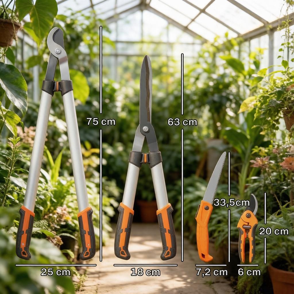 4-Piece Garden Shears Set with Branch Cutter, Bypass Pruner, Cutting Shears and Folding Saw, Aluminum Handles