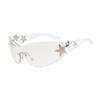 Star Wrap Around Decorative Large Frame Fashion Sunglasses Ladies Y2K Style Cool Summer Party Glasses Men