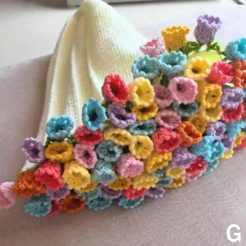 Manta con Ramo de Rosas Material Manta Hecha a Mano con Ramo de Rosas Cubo Flor Manta Terminada Material Hecho a Mano DIY Manualidad