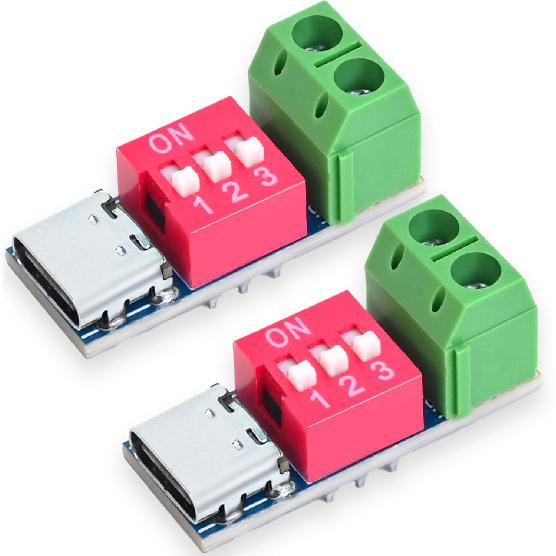 4PCS USB-C PD/QC Fast Charge Trigger Module & Decoy Board - Dual-Port Voltage selector (5V/9V/12V/20V Output) Charger Power Delivery Boost Module