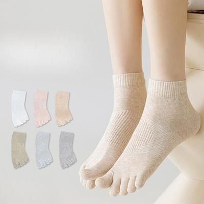 Ponožky s pěti prsty, Dámské bavlněné ponožky, Antibakteriální, Deodorizační, Proti plísním nohou, Sportovní ponožky absorbující pot mezi prsty, Krátké ponožky s oddělenými prsty