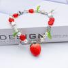 Exquisite Strawberry Charm Bracelet Sweet Cute Handmade Beaded Bracelet Fresh All-Match Wrist Chain For Women Girls Party Gift