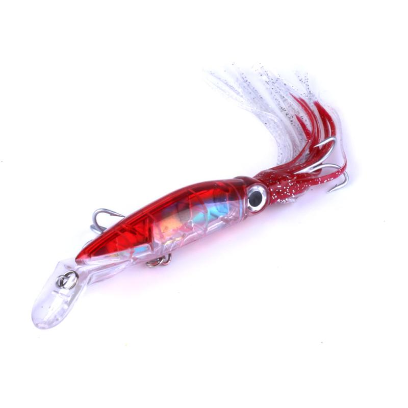 14cm Plastic Squid Tape Crankbait With Tassel Fishing Lures Tackle Fishing Bait