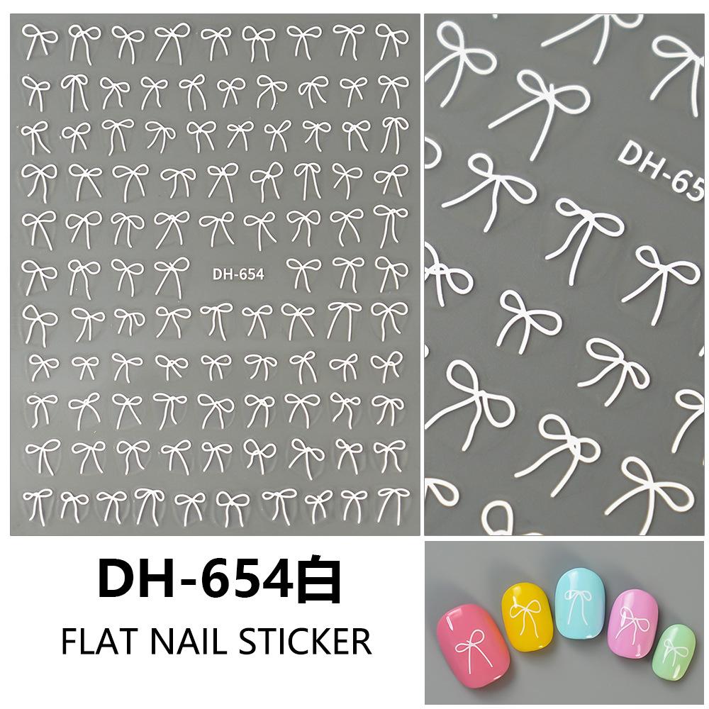 Valentine'S Day 3D Bow Nail Stickers French Minimalist Red Bowknot Designs Self-Adhesive Decals For Diy Nail Decor Itemations