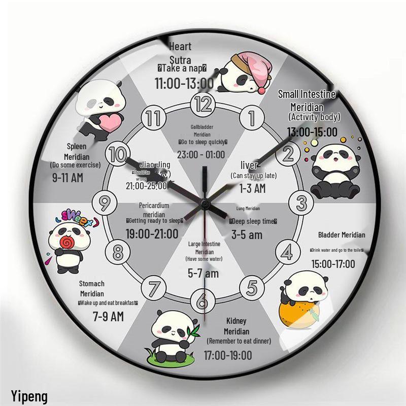 

Мультяшные настенные часы «Здоровье панды» для спальни и гостиной 8-inch Silent