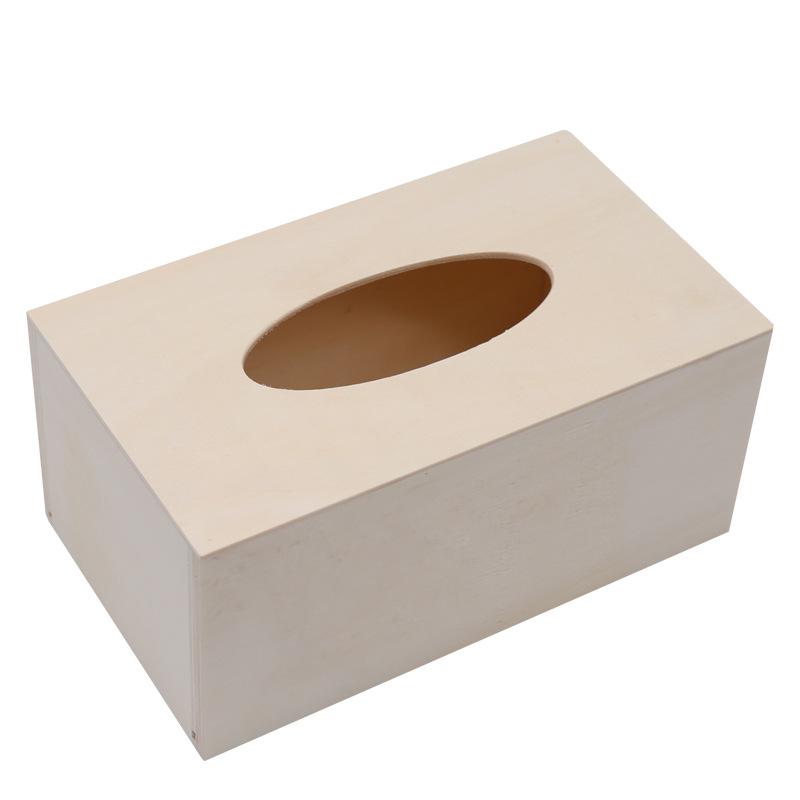 

Неокрашенная деревянная коробка для салфеток, держатель для салфеток, поделка, крышка для коробки для салфеток бежевый
