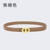 Ladies Belt Letter Alloy Buckle Simple Decorative Belt Leather Student Daily Casual Wear