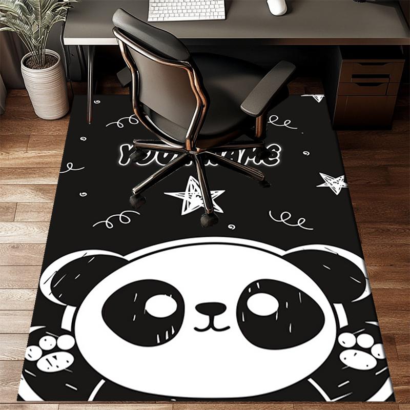1PC Custom Name Panda Stars Night Theme Theme Floor Mat Ideal for Living Room, Game Rooms, Office, Bedroom, Floor Mat Playful Design