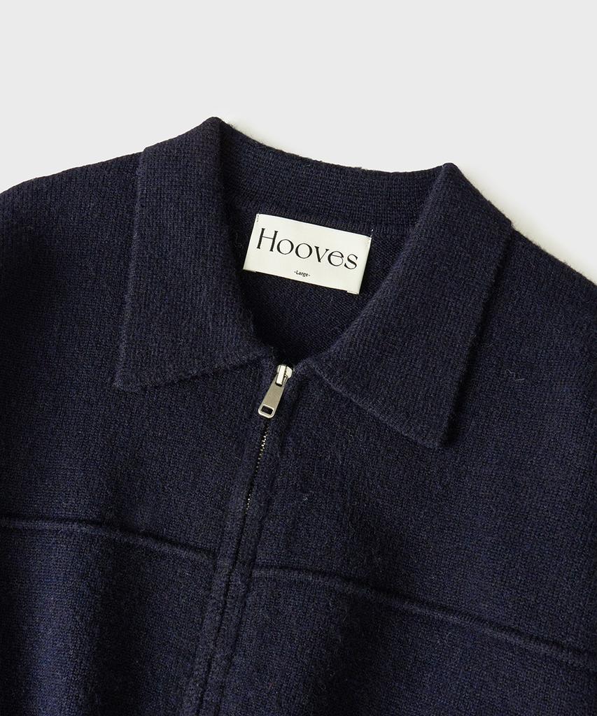 Hooves Wool Knit Blouson Jacket [Deep Navy]