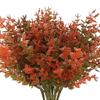 Set of 12 Artificial Fall Leaf Branches for Table Arrangements Long Eucalyptuses Stems Home Decoration Party Accessory