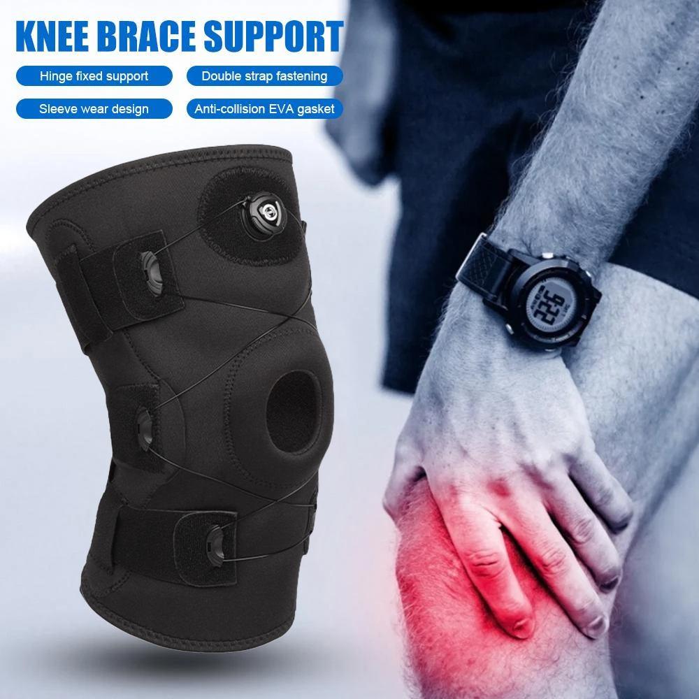 1Pcs Hinged Knee Brace, Adjustable Knee Support Wrap for Men Women, Pain Relief Swelling, Patellar Tendon Support Sleeve for Strains