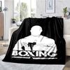 Boxing Theme Printed Blanket - Perfect for Couch, Bed, Travel & Outdoor Use | Machine Washable, Cozy & Durable.