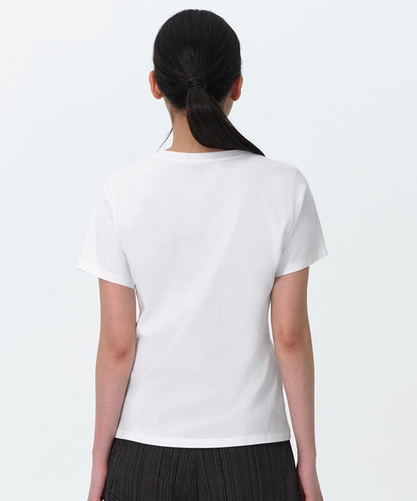 MUSINSA STANDARD WOMAN Women'S Plain Crew Neck T-Shirt [White]