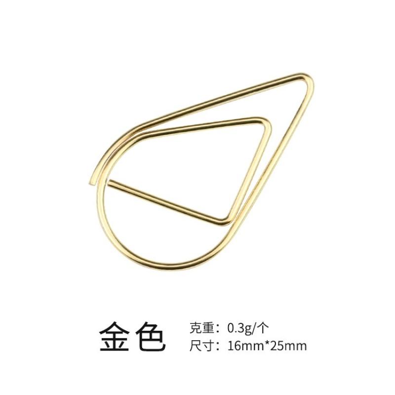 Water Drop Simple Metal Bookmark Paperclip Paper Clip Hand Account Tool