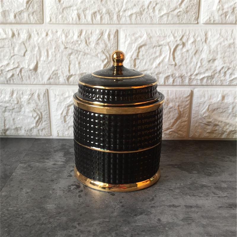 Ceramic Handmade Pagoda Style Storage Jar Tank Make Up Jewelry Box Home Decoration Candy Suger Jar Decorative Cans Candle Holder