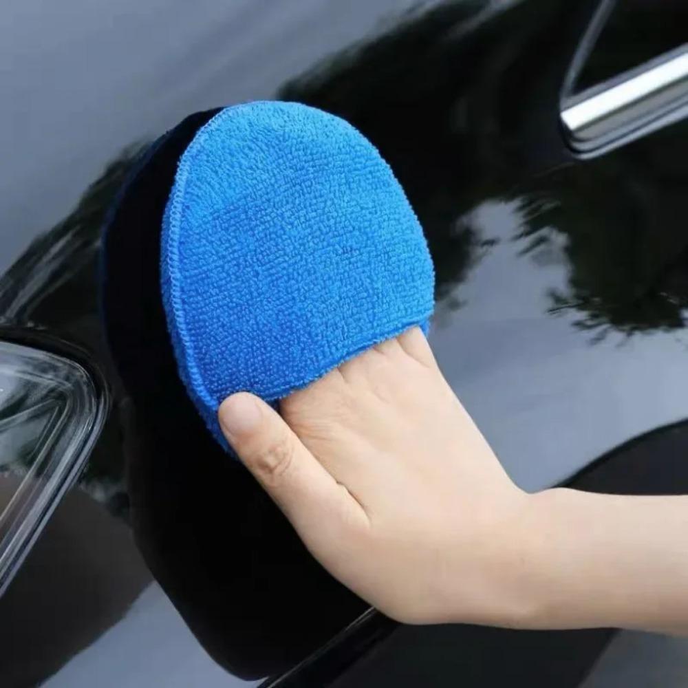 10Pcs Car Detailing Applicator Pads Car Care Waxing Polish Sponges Soft Microfiber Round Pocket Foam Sponges Car Cleaning Tools