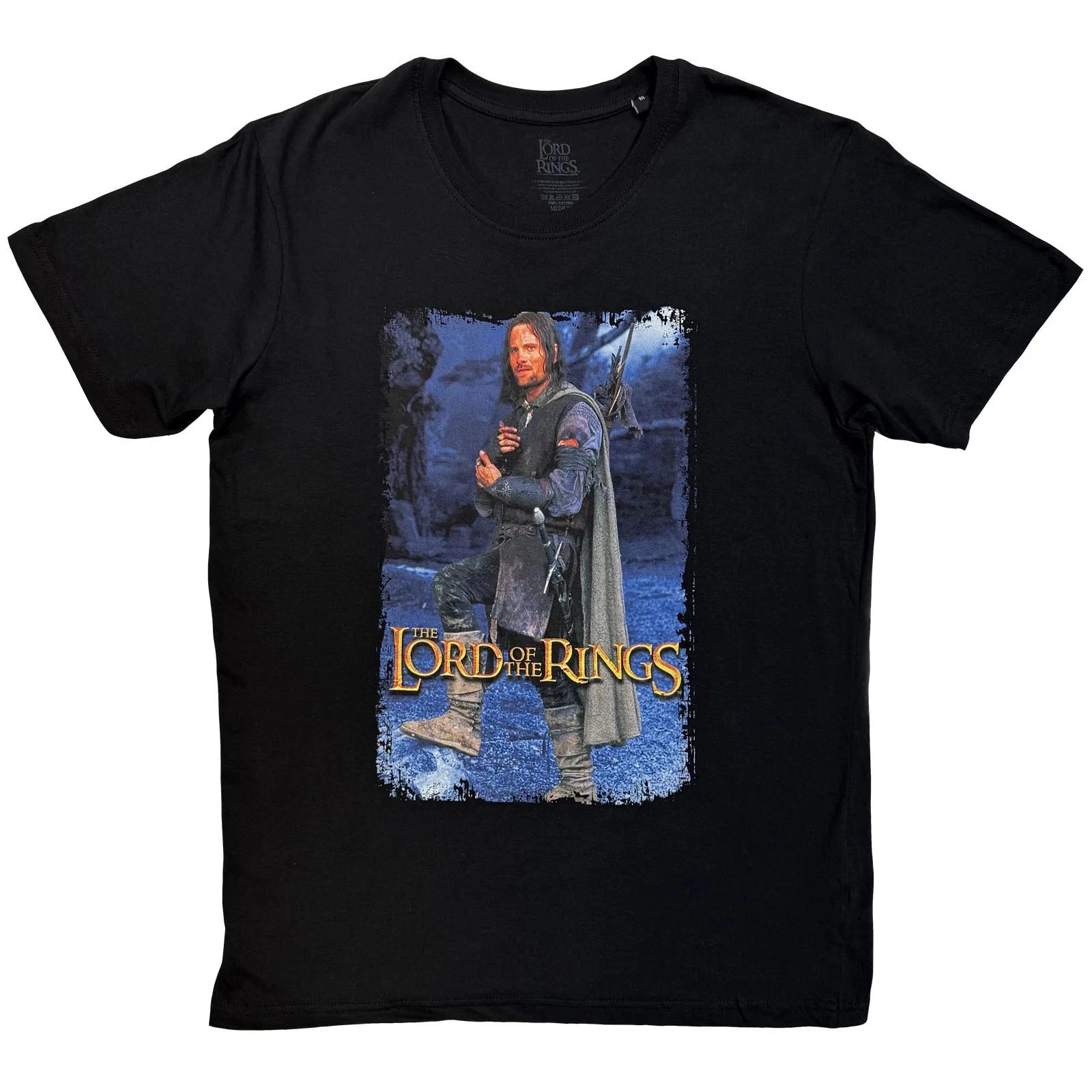 Lord Of The Rings T-Shirt: Aragon Standing Homage (Black) OFFICIAL NEW S