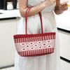 Vacation Style Weave Bag Hollow Out Plastic Handbag Trendy PVC Vegetable Basket Bag  Shopping