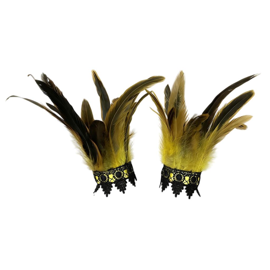 Women's Feather Wristbands, Colorful Feather Armbands, Costume Accessories For Carnival, Parties, And Stage Performances