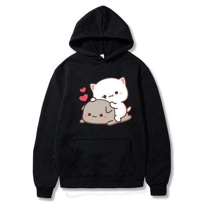 Women's Long Sleeves Women Long Sleeves Kawaii Girl Anime Sweatshirt Fleece Harajuku Oversized Casual Pullover Cute Valentine's