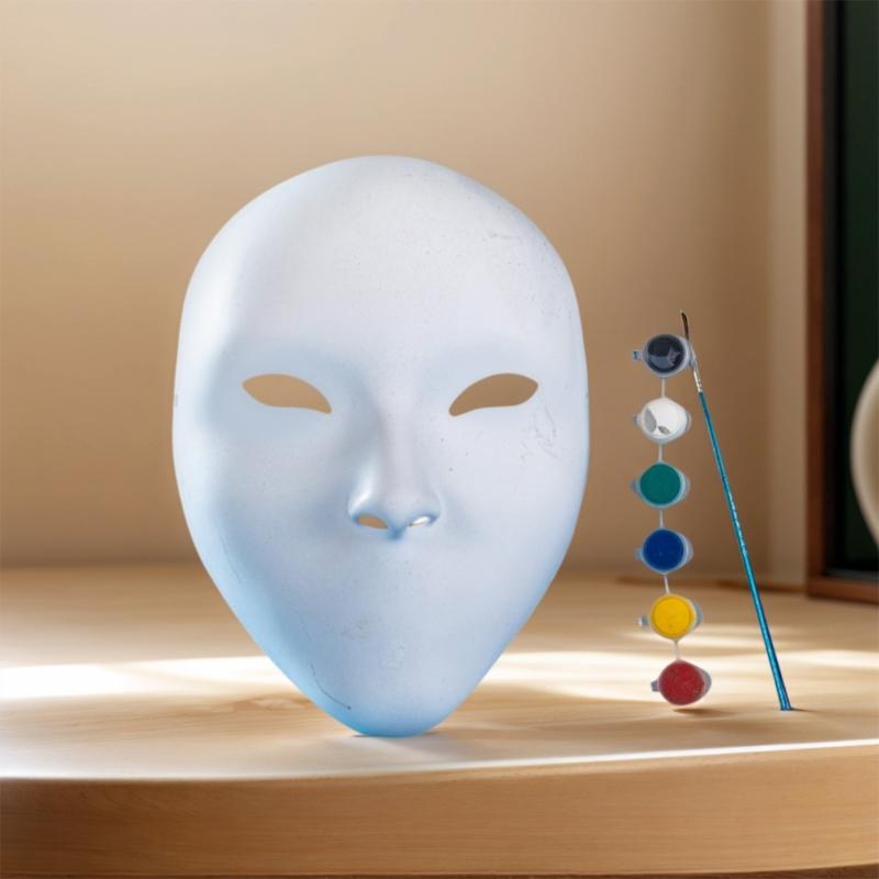 Nuo Operas Mask DIY Full Face Masks Plain White Mask Blank Paintable Mask Mardi Gras Mask Masquerades Mask Party Mask