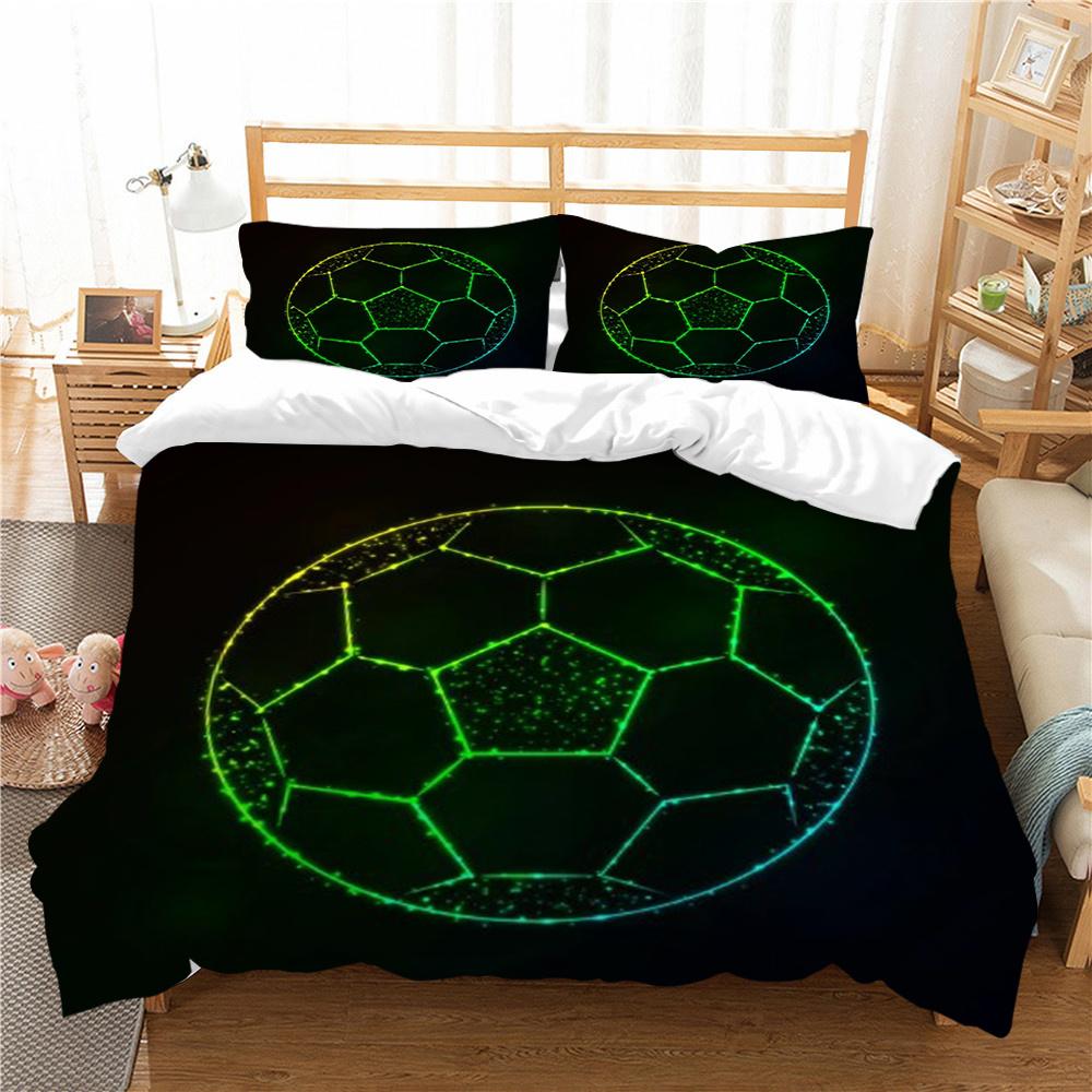 Bed Set Sports Style Duvet Cover Set Soccer Printed Quilt Cover Set Teens King Queen Size Bedding Fashion Cover Suit Luxury Bedding Cover