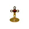Metal Jesus Cross Idol Golden Double Sided Decorated Showpiece for Car Dashboard/Home Decor/Living Room (7.5cm)