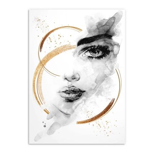 Modern Poster Picture for Wall Woman Black Frame for Living Room Bedroom