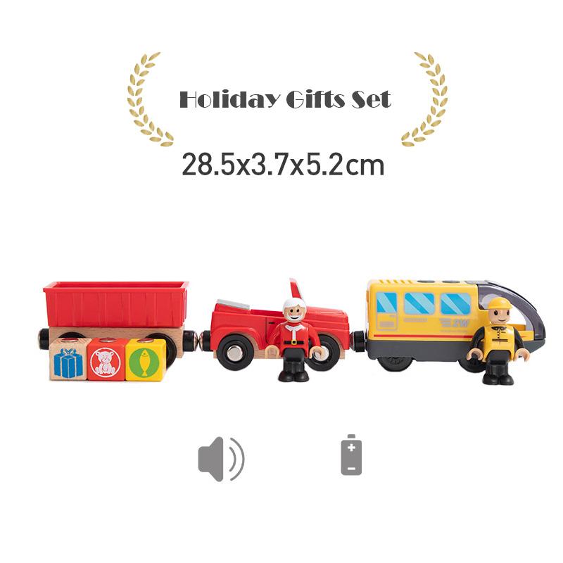 Battery Operated Action Locomotive Train Magnetic Connection Powerful Train Set Fit for Wooden Trains and Tracks Kids Gifts