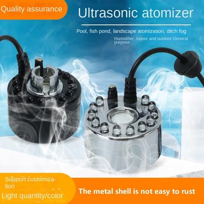 12 Color Lights Single Head DC 24V Ultrasonic Humidifier Industrial Atomizer Fog Sprayer Bonsai Fish Tank Mist Maker
