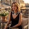 Magnetic Buckle Pearl Magnetic Clasp Scarf Thin Women's Shirt Necklace Elegant Silk Scarf  Women