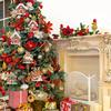 12PCS Christmas Tree Decoration Gingerbread House Pendant Wooden Multi-element Suspension Rope Holiday Wooden House Gift