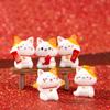 Mini Lucky Cat Car Ornaments Cute Simple Fortune Cat Figurines Realistic Lovely Cat Micro Landscape Ornament Automotive Interior