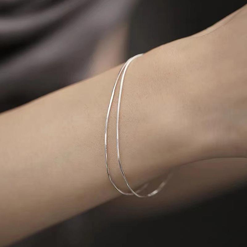 Einfache Klassische Partnerarmbänder Für Männer Frauen Dünne Schlangenkettenglieder Hip-Hop Trendiges Armband Party Schmuck Zubehör Geschenke