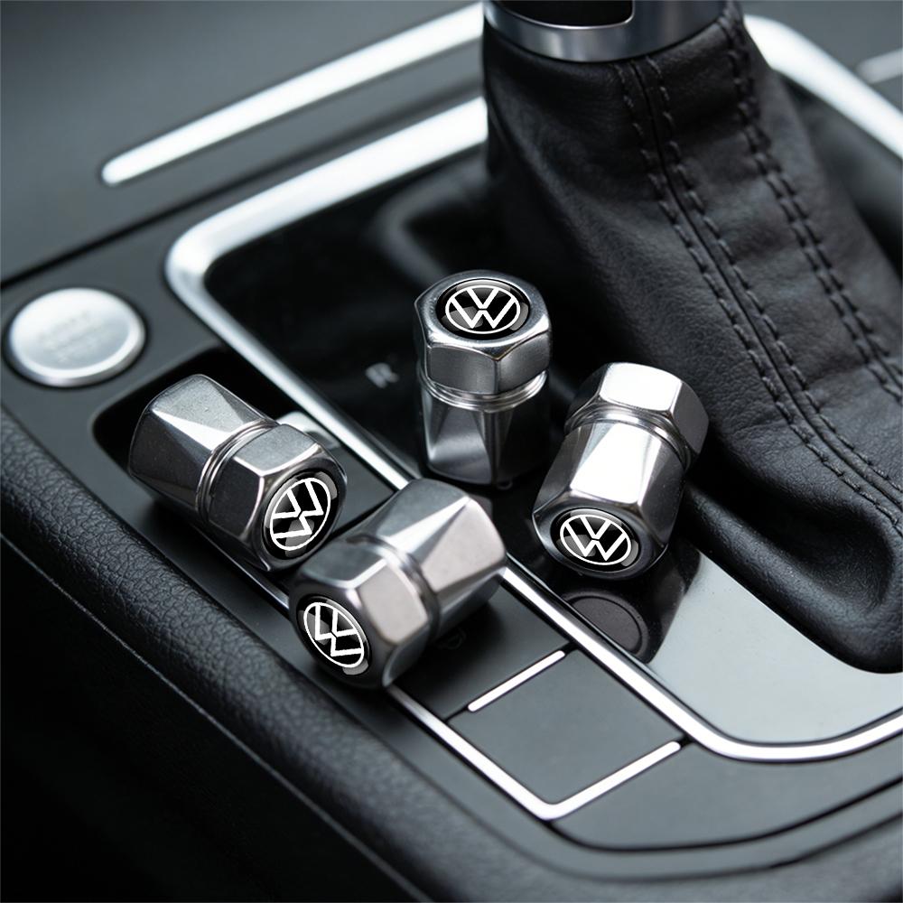 For Volkswagen MK1 4PCS Car Badge Wheel Tires Valve Caps Tyre Valve Stem Covers For Volkswagen VW R Polo Passat Rline Golf 6 Tiguan Jetta GTI ID.3