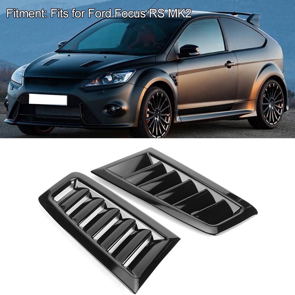 Accessoire de Modification de Grille d'Aération de Capot en ABS pour Voiture S'adapte pour Ford Focus RS MK2Noir Brillant