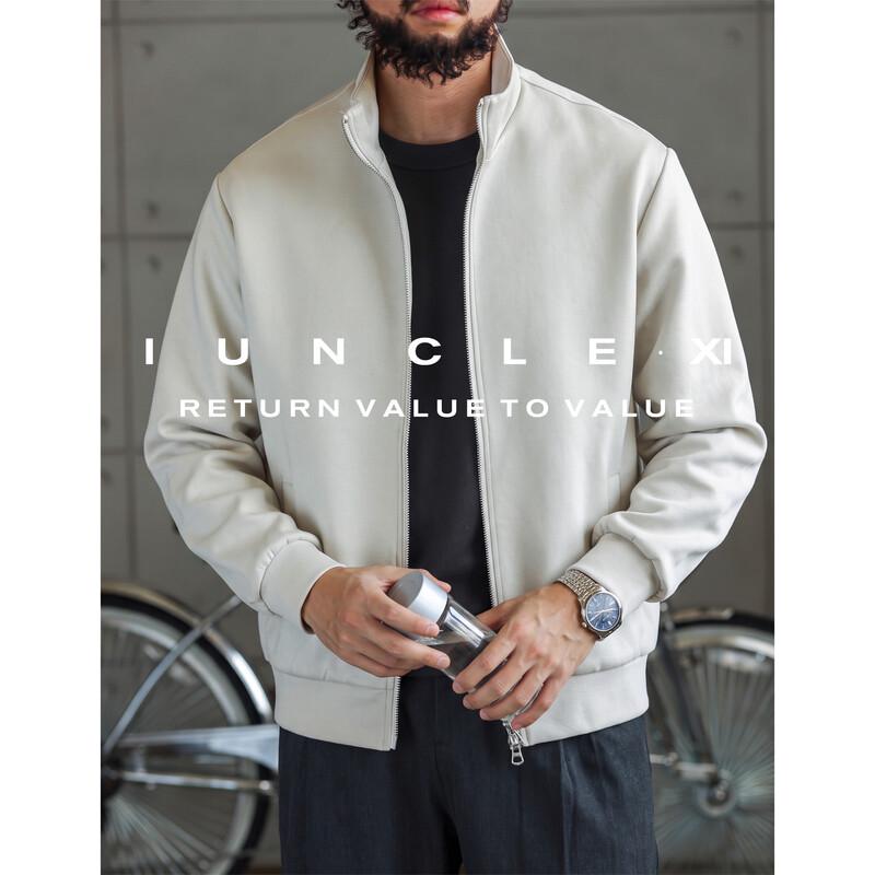 Men's Suede-Feel Fleece Stand-Collar Zip Sweatshirt
